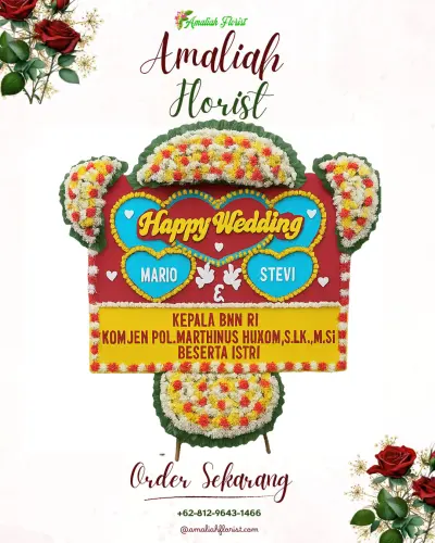 Karangan Papan Bunga Pernikahan di Ngunut